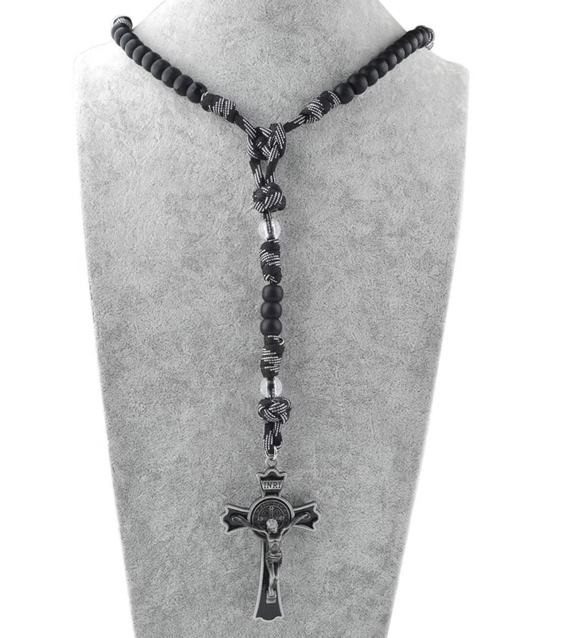 Black Paracord St. Benedict Rosary