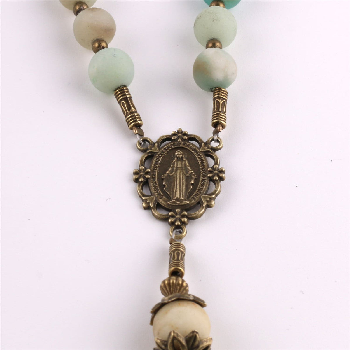 Amazonite Rosary with Miraculous Medal