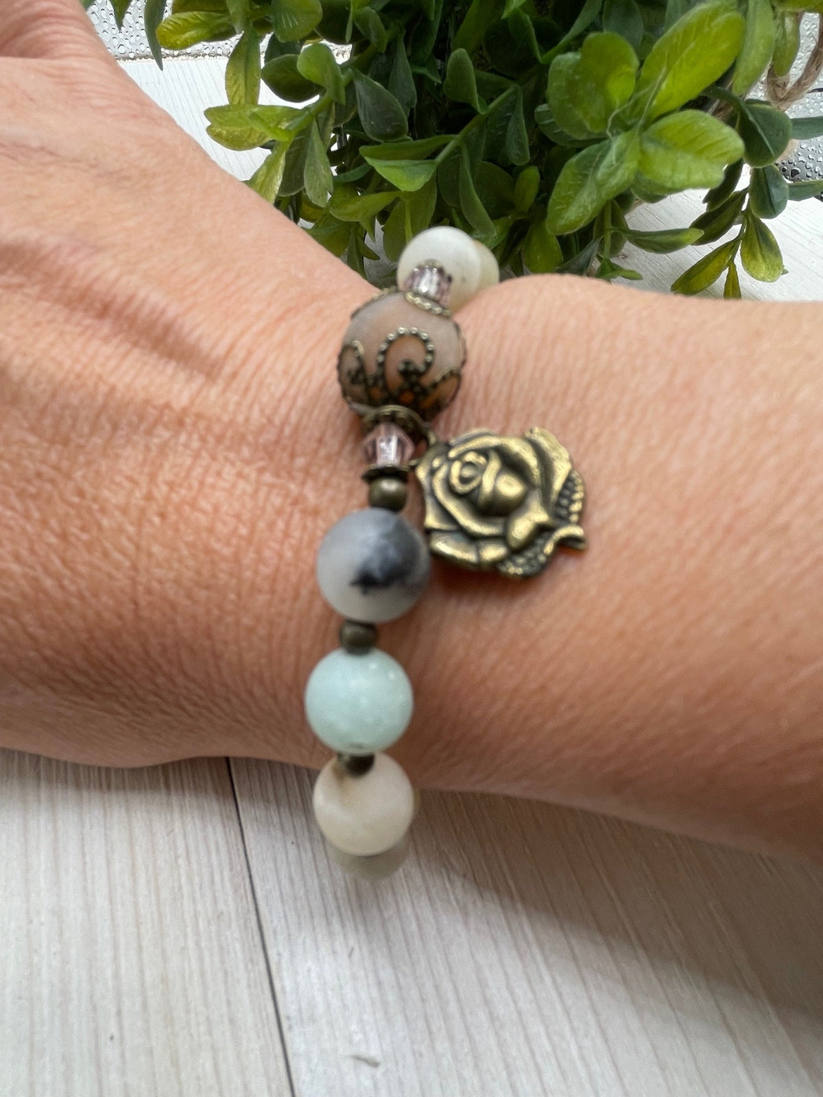 Amazonite Lourdes Rosary Bracelet