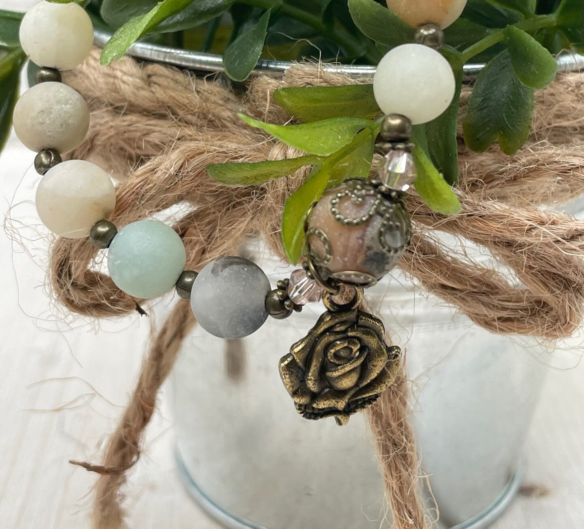 Amazonite Lourdes Rosary Bracelet