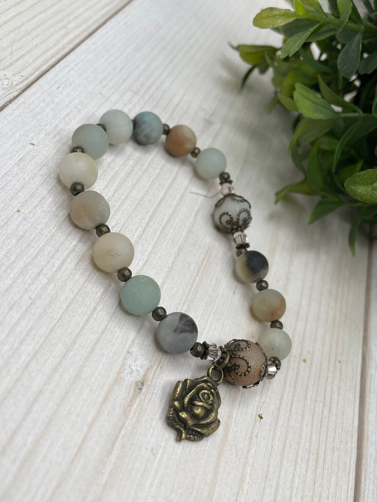 Amazonite Lourdes Rosary Bracelet