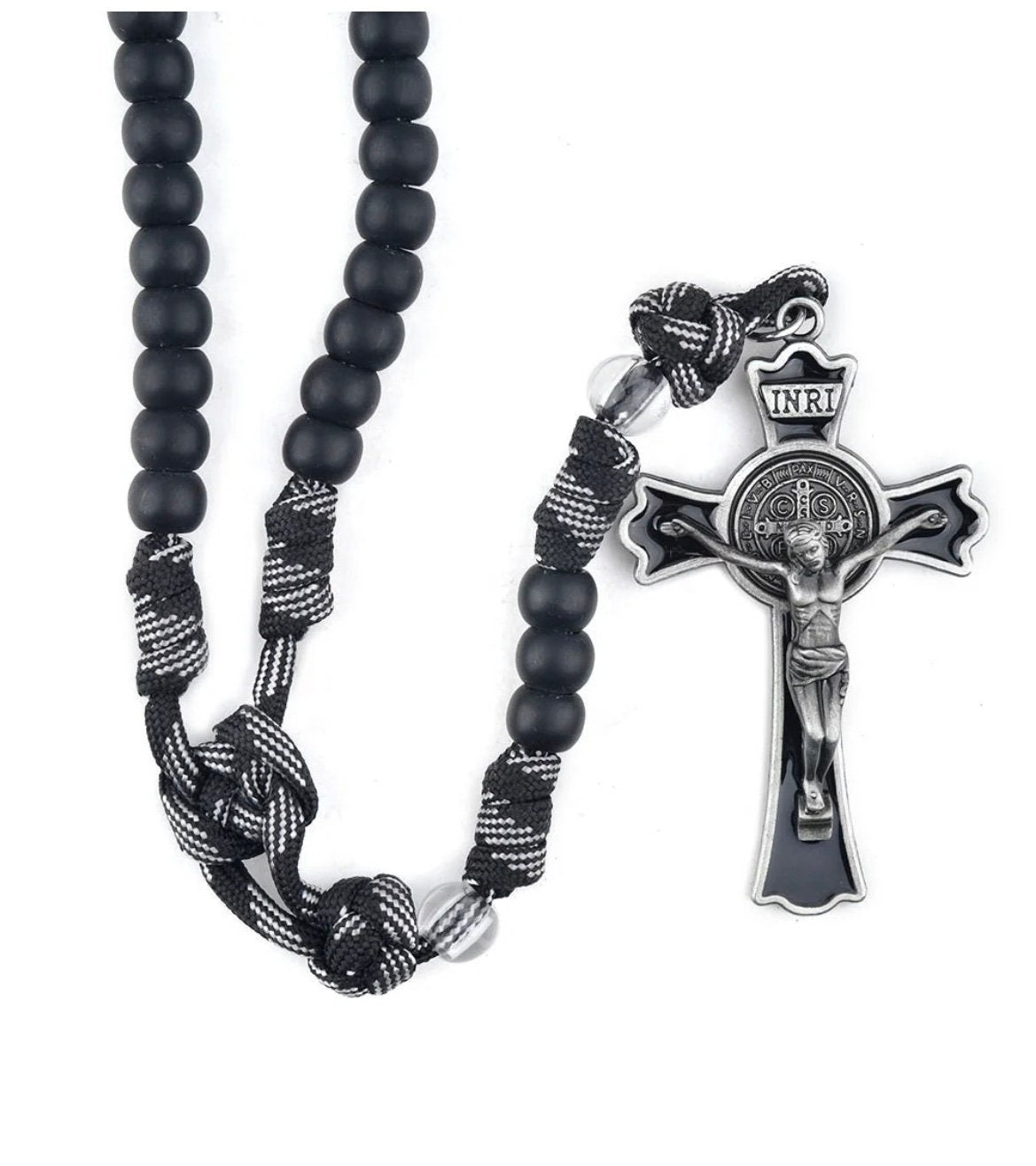 Black Paracord St. Benedict Rosary