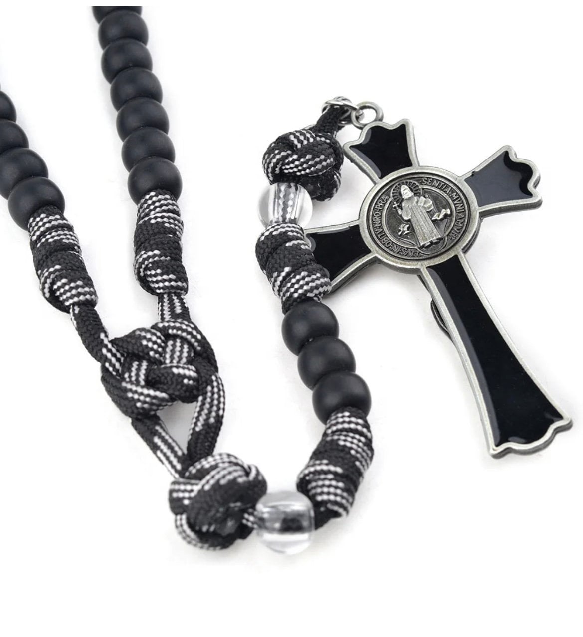 Black Paracord St. Benedict Rosary