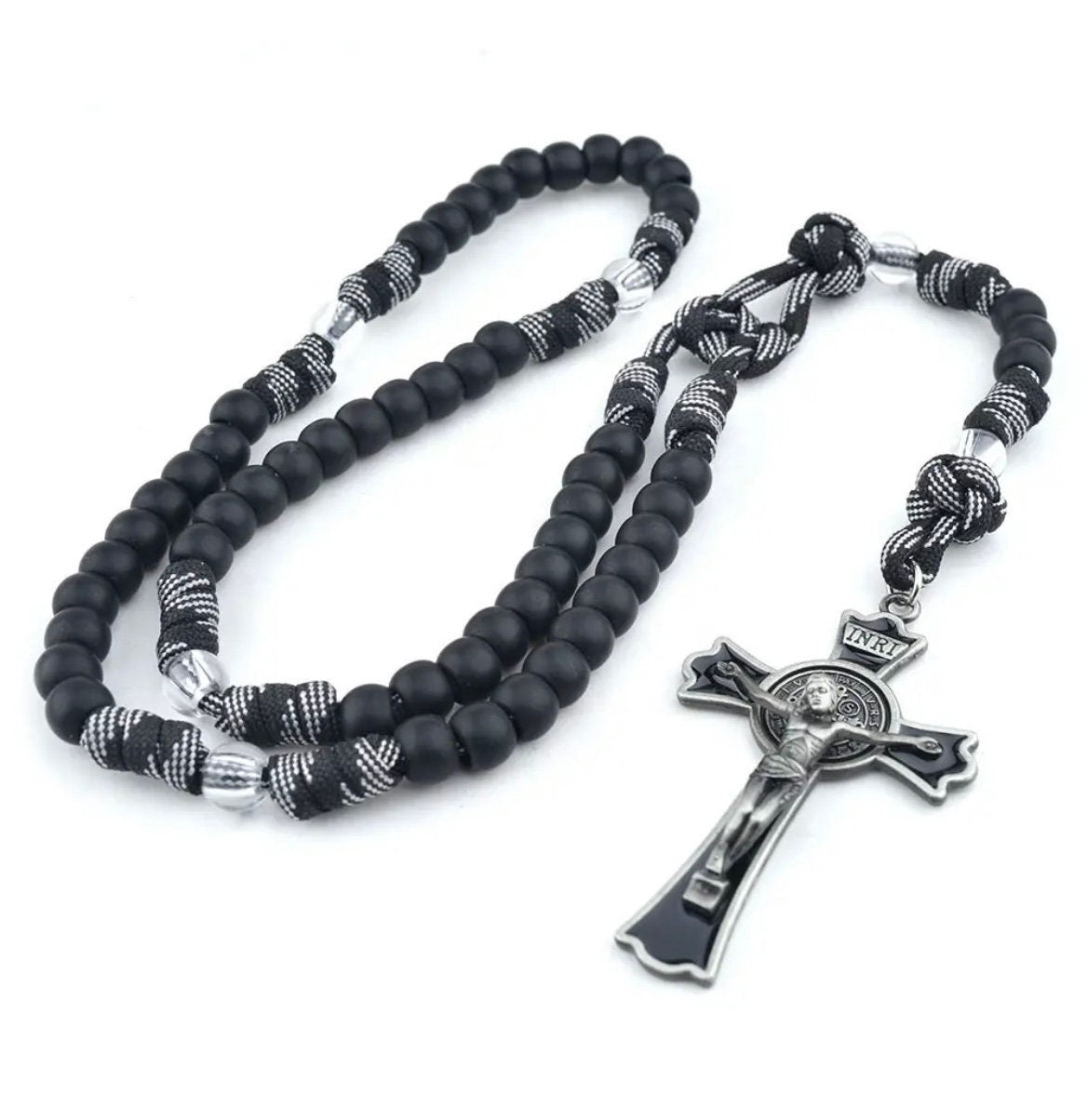 Black Paracord St. Benedict Rosary