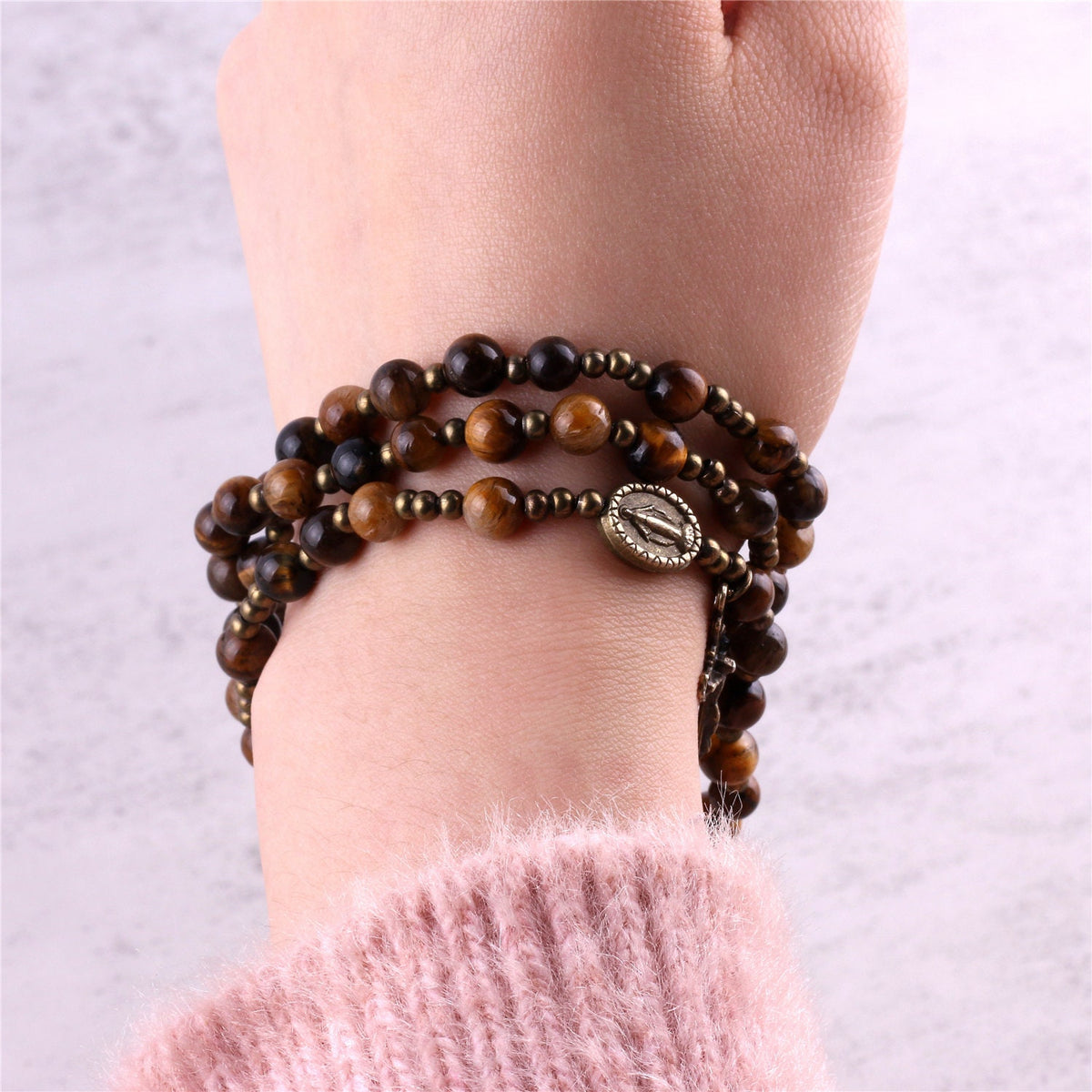 Tiger Eye Rosary Wrap Bracelet