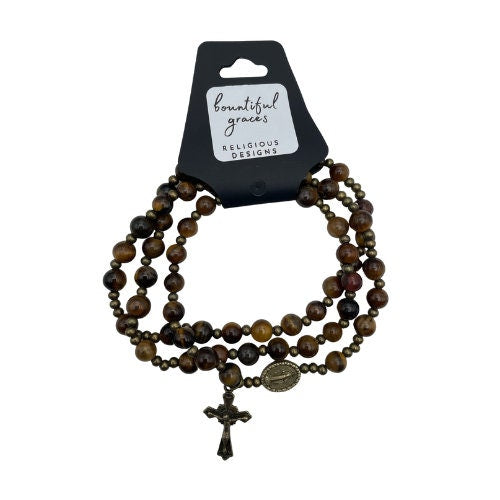 Tiger Eye Rosary Wrap Bracelet