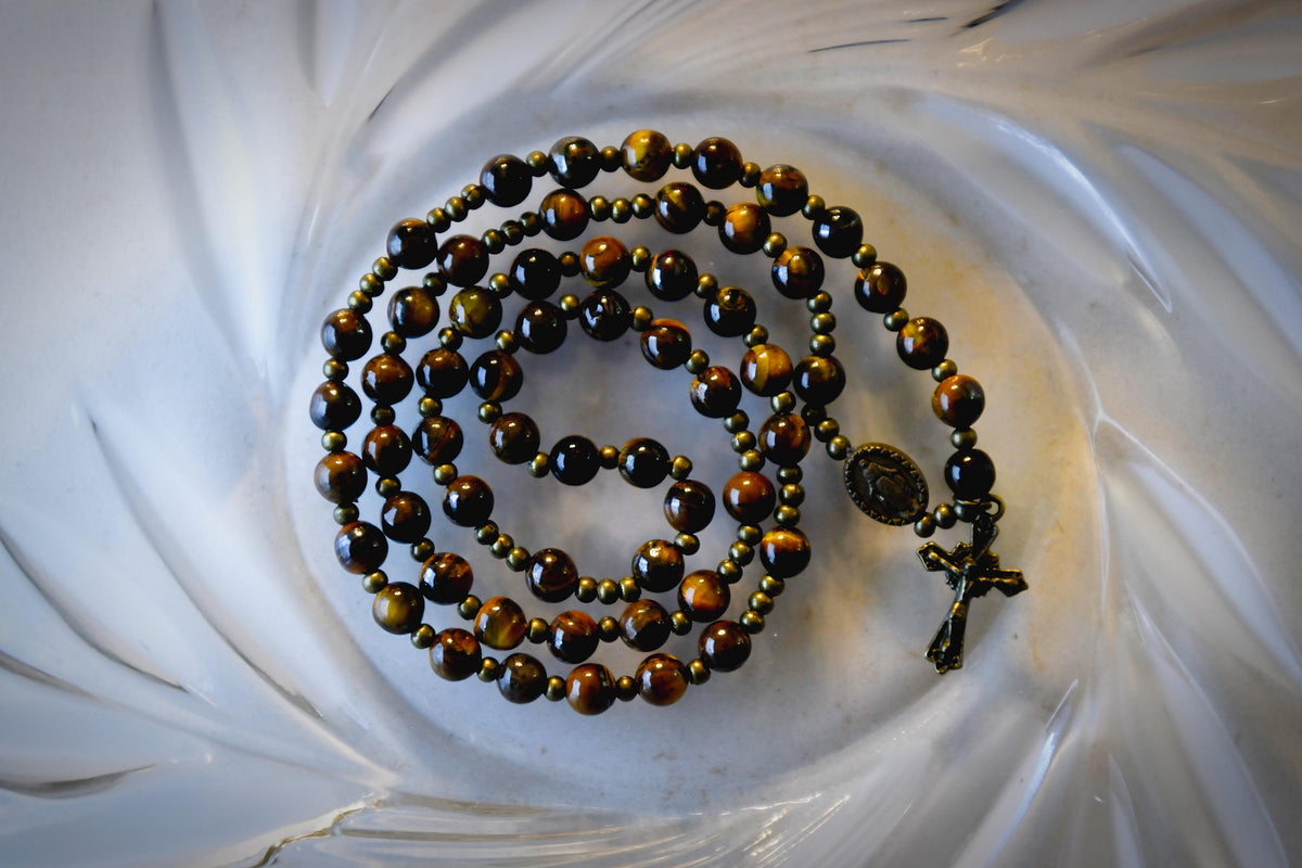 Tiger Eye Rosary Wrap Bracelet