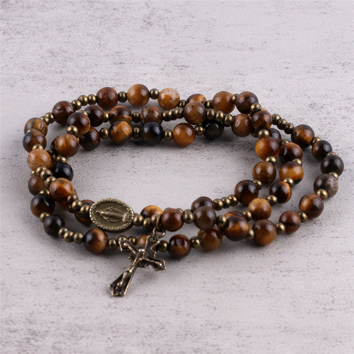 Tiger Eye Rosary Wrap Bracelet