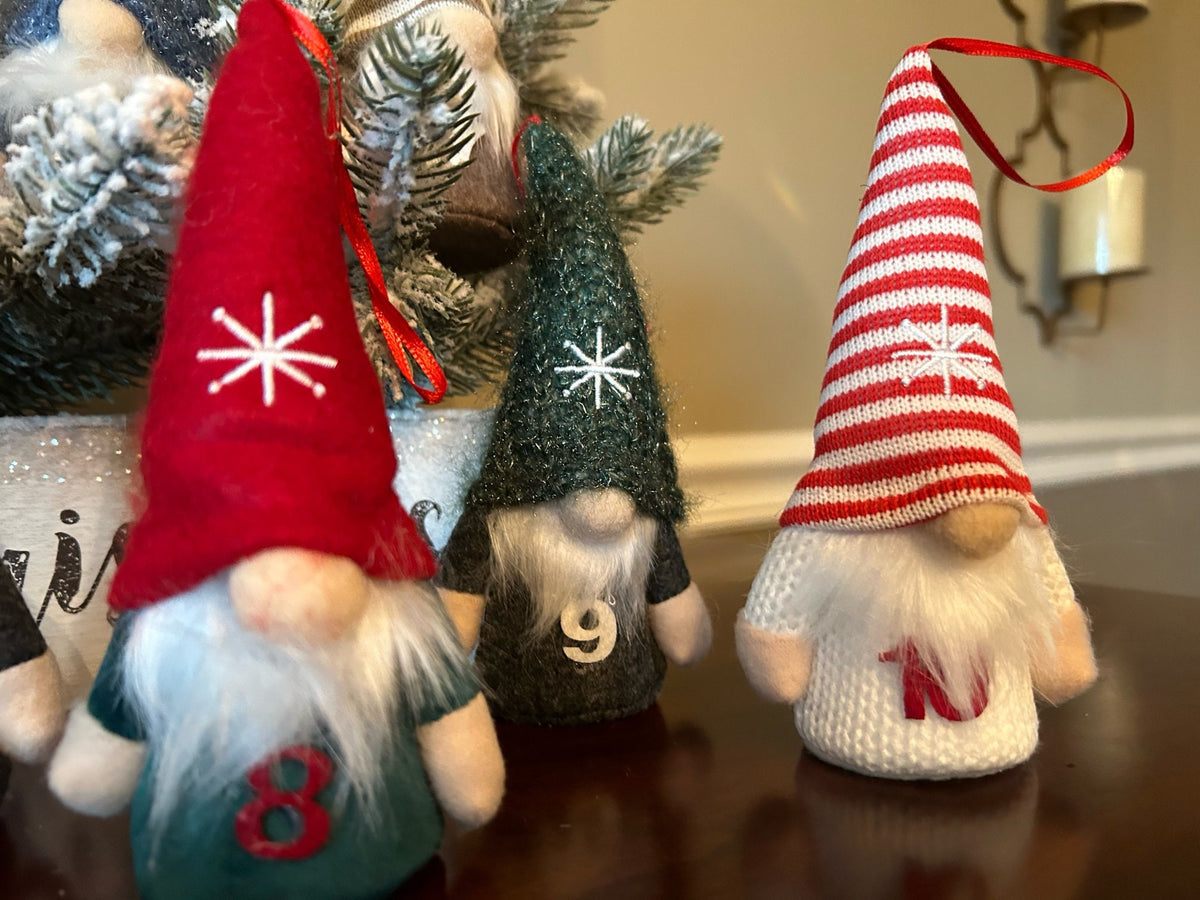 12 Days of Christmas Gnome Ornament Set