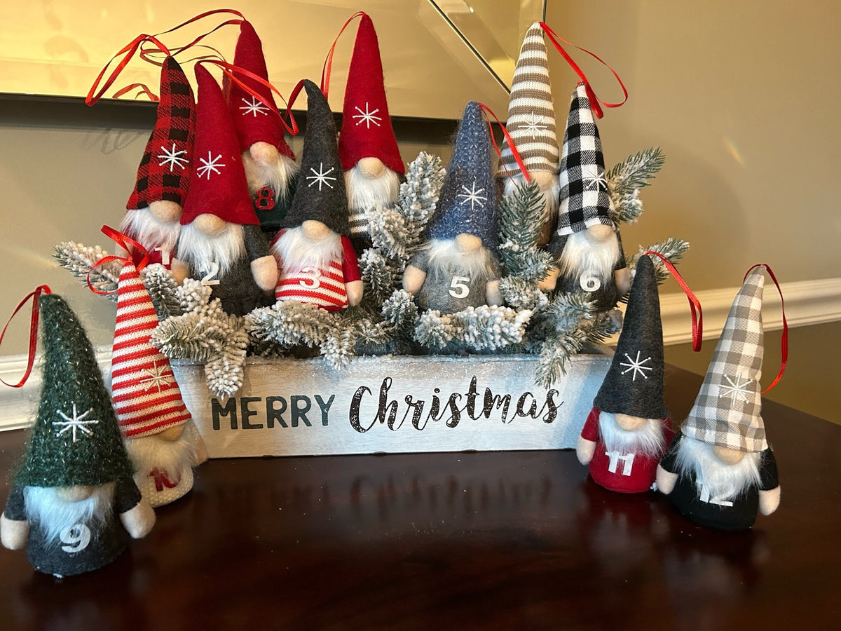 12 Days of Christmas Gnome Ornament Set