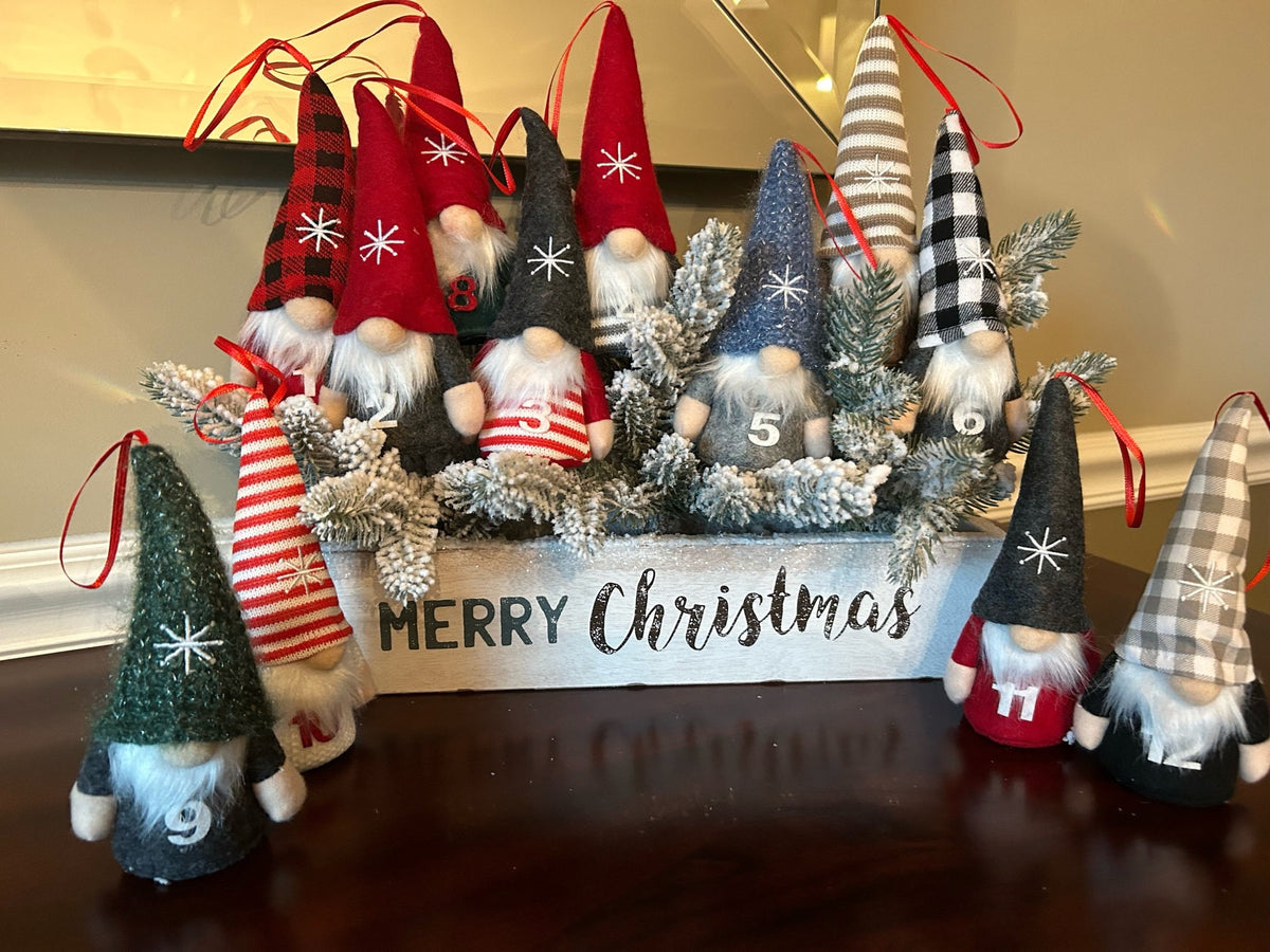 12 Days of Christmas Gnome Ornament Set