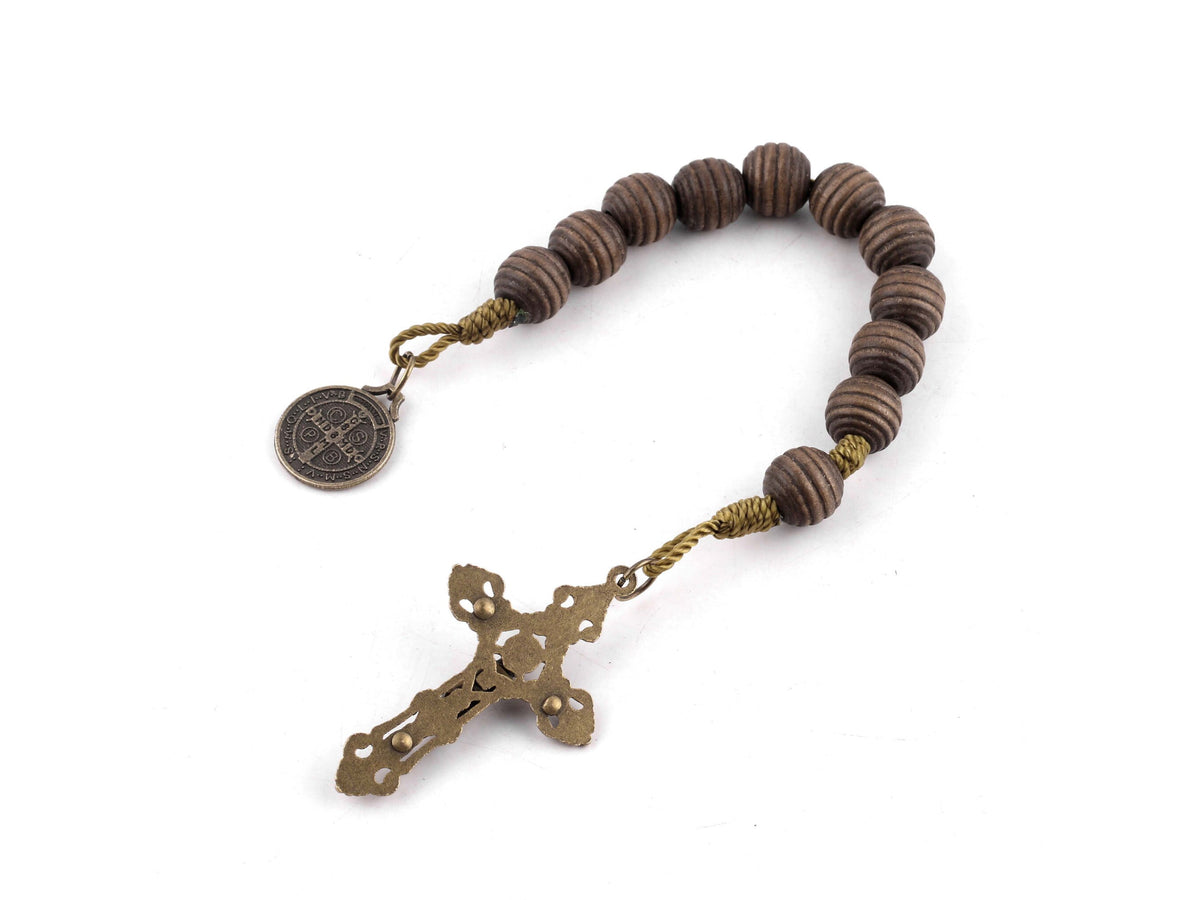 Wooden St. Benedict Pocket Rosary