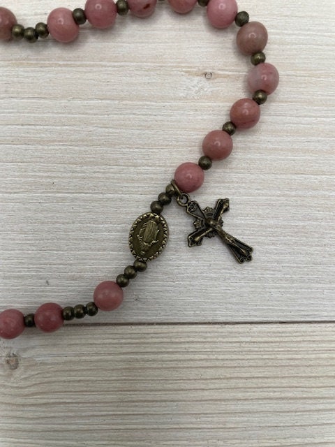 Rhodonite Rosary Wrap Bracelet