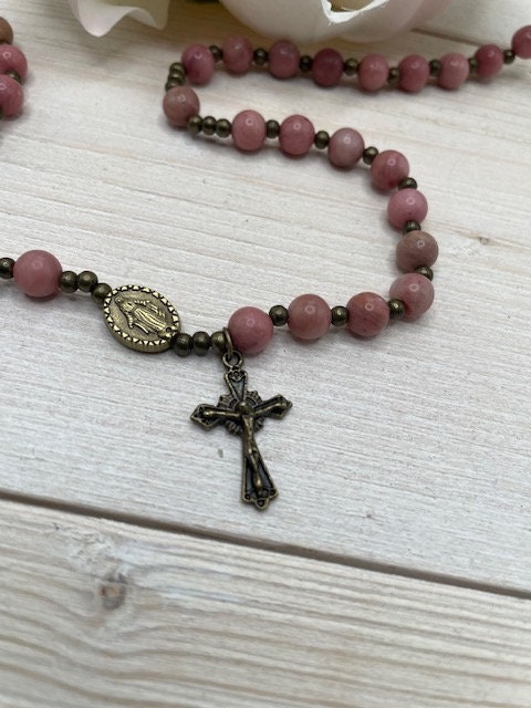 Rhodonite Rosary Wrap Bracelet