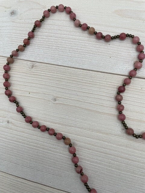 Rhodonite Rosary Wrap Bracelet