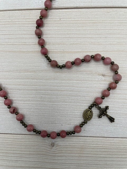 Rhodonite Rosary Wrap Bracelet