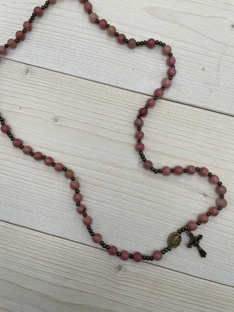 Rhodonite Rosary Wrap Bracelet