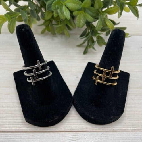Trinity Triple Cross Adjustable Ring