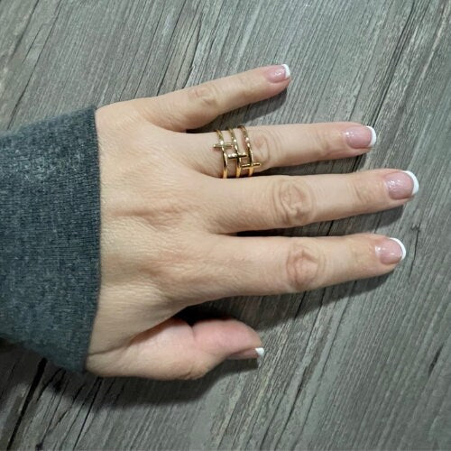 Trinity Triple Cross Adjustable Ring