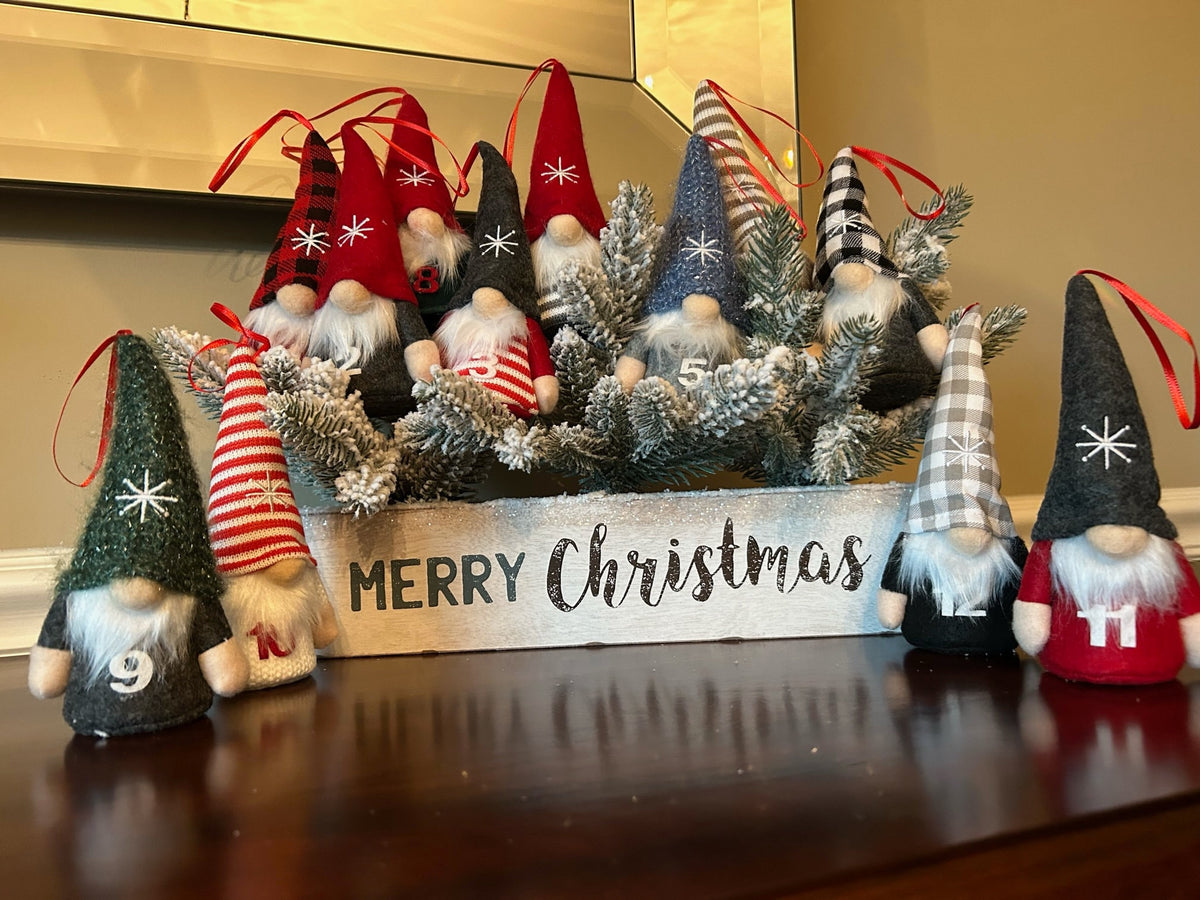 12 Days of Christmas Gnome Ornament Set