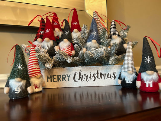 12 Days of Christmas Gnome Ornament Set