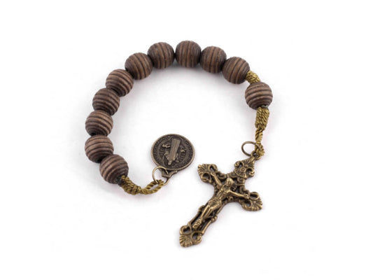 Wooden St. Benedict Pocket Rosary