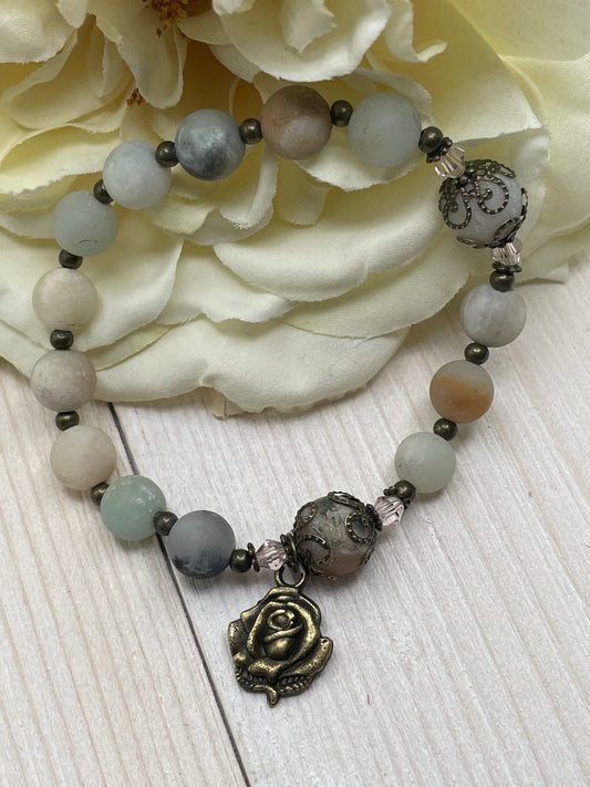 Amazonite Lourdes Rosary Bracelet
